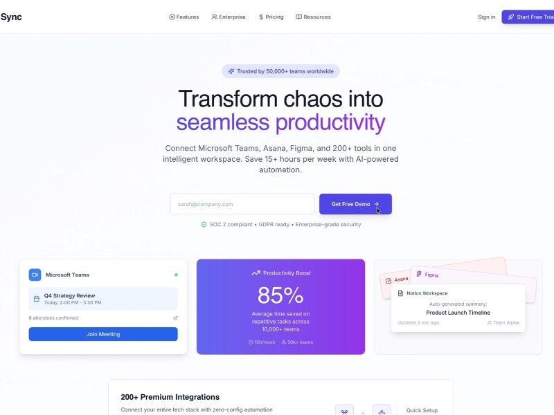Preview for Workflow Integration Landing Page