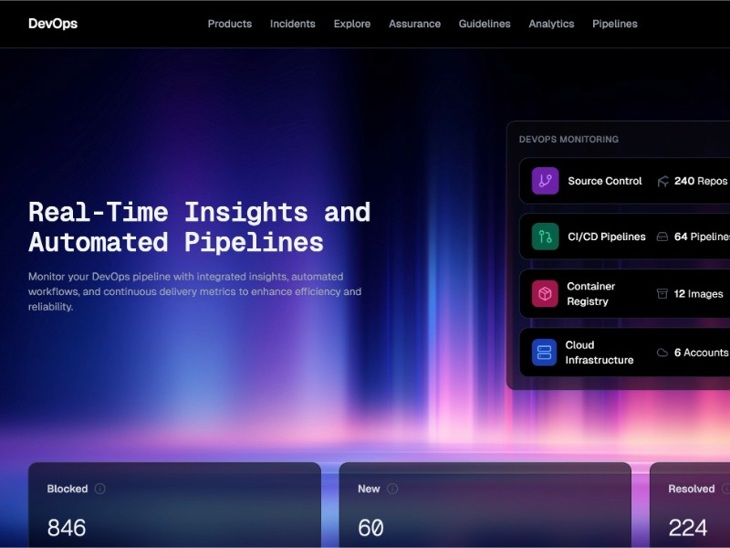 Preview for DevOps Dashboard Navigation Bar