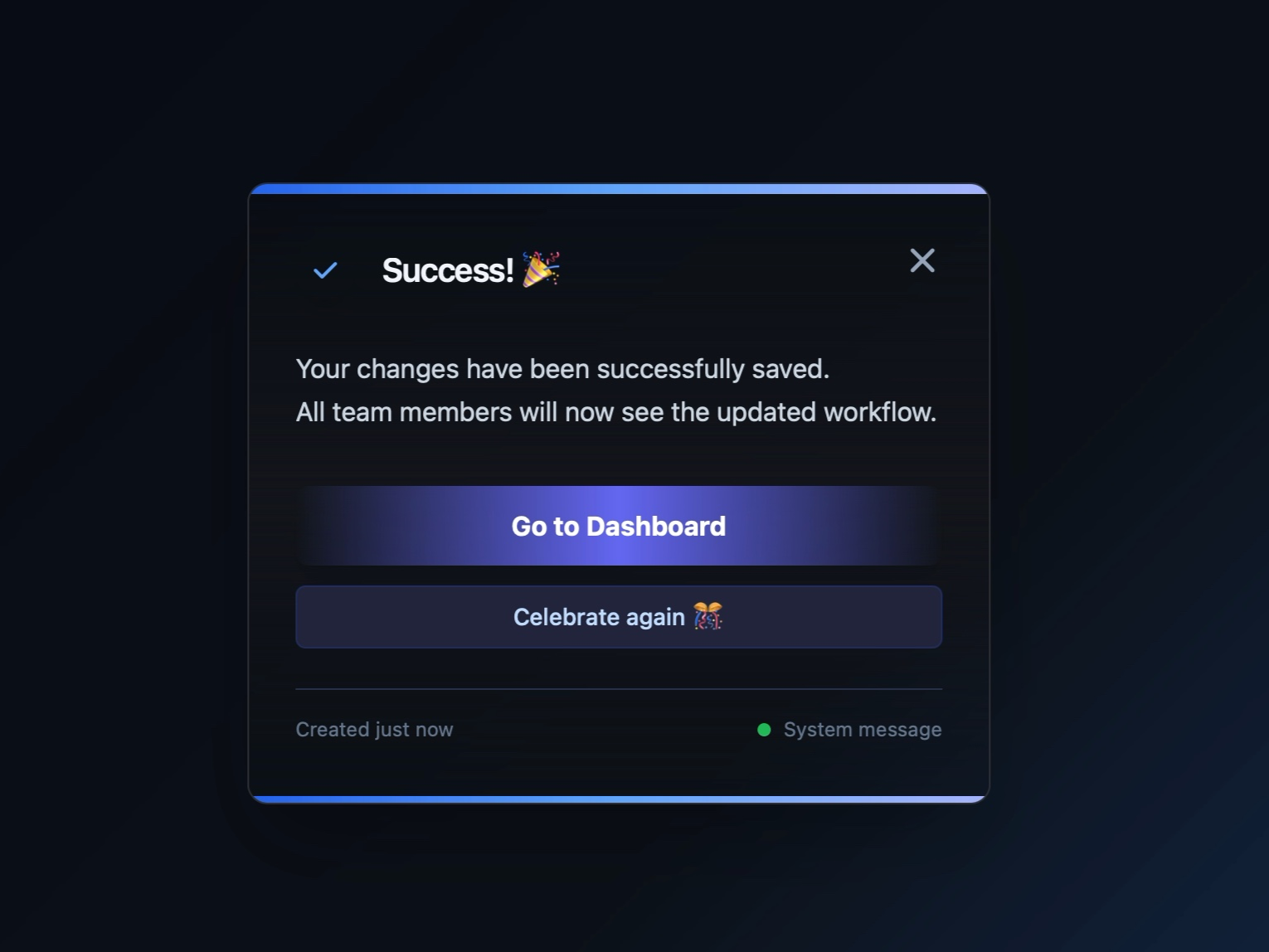 Preview for Success Confirmation Modal UI