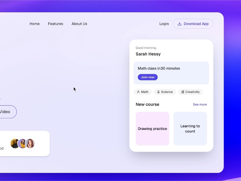 Preview for Interactive Learning Platform UI