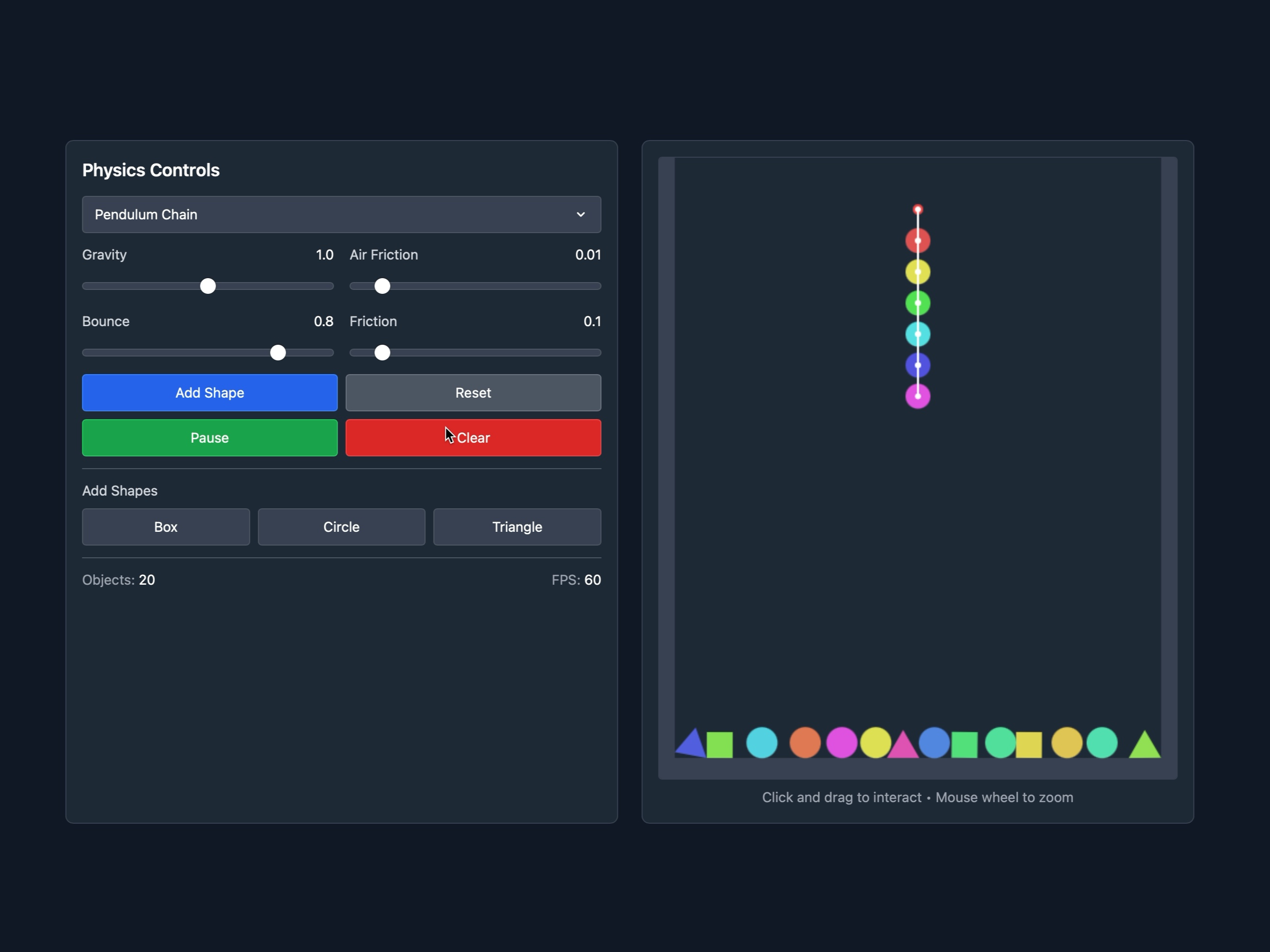 Preview for Interactive Physics Simulation UI