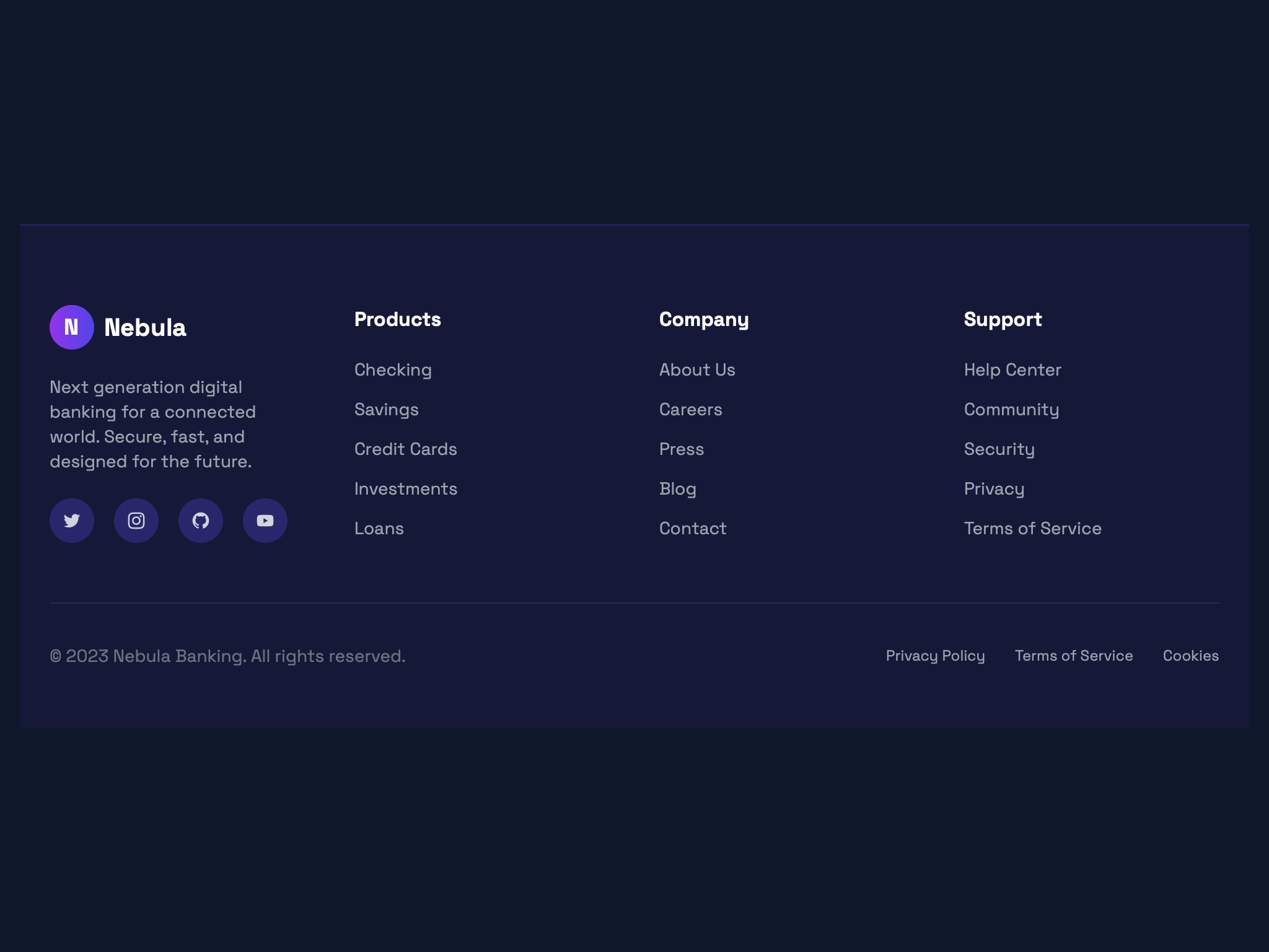 Preview for Responsive Website Footer Layout