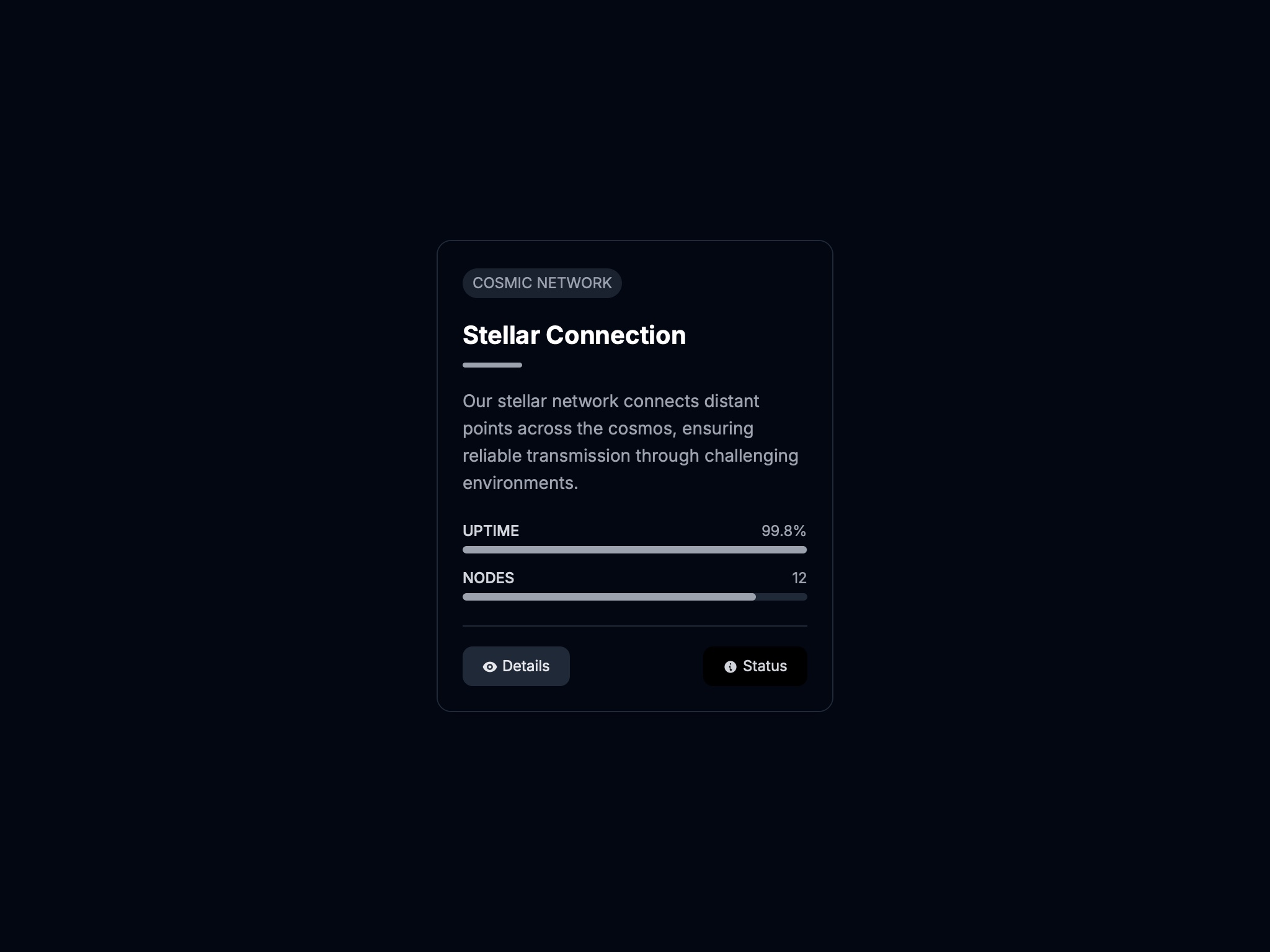 Preview for Network Status Card with Meteor Animation