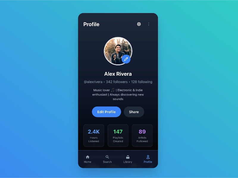 Preview for Music Profile Dashboard Layout