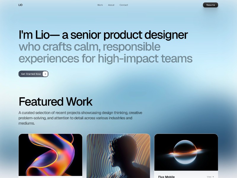 Preview for Product Designer Portfolio Landing Page Template