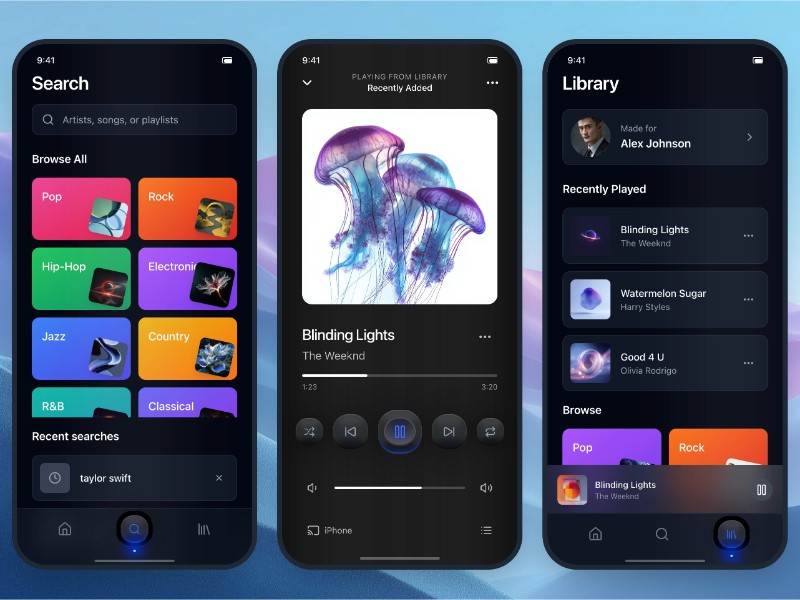 Preview for iOS Music App Landing Page Template