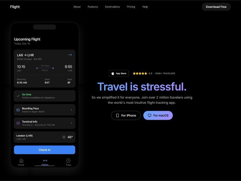 Preview for Flight Itinerary and Status UI