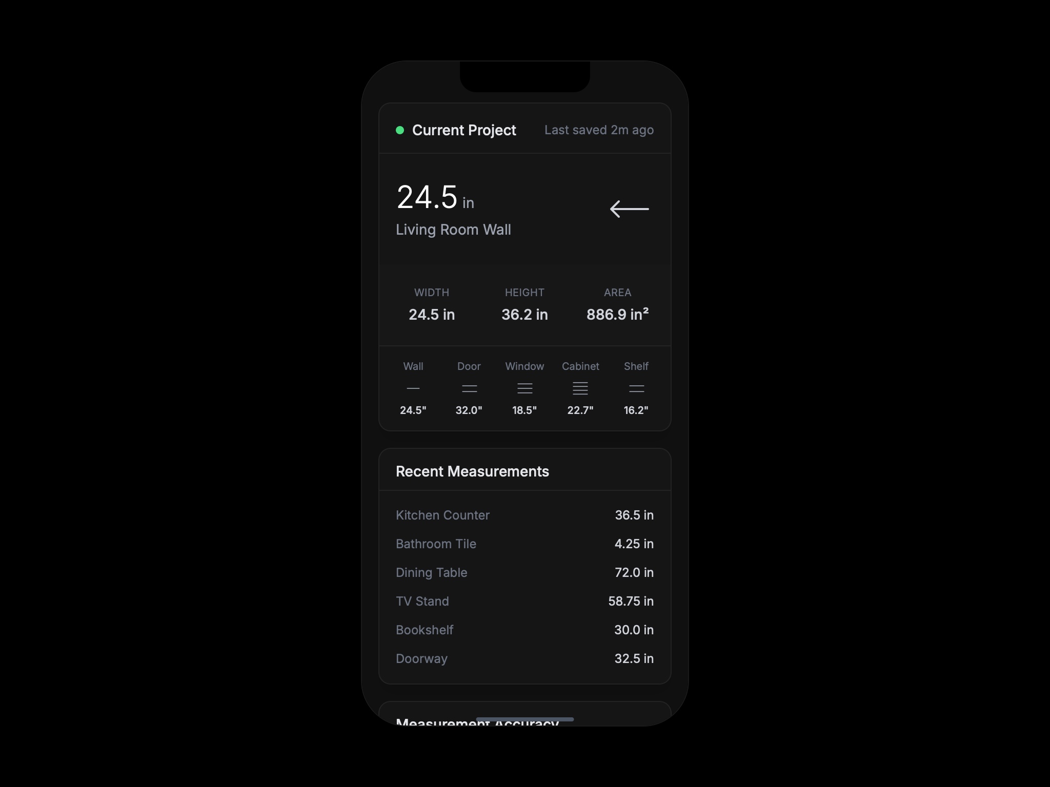 Preview for Measurement Overview Interface