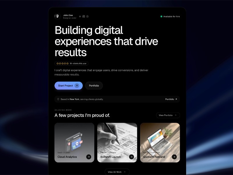 Preview for Portfolio Landing Page Template
