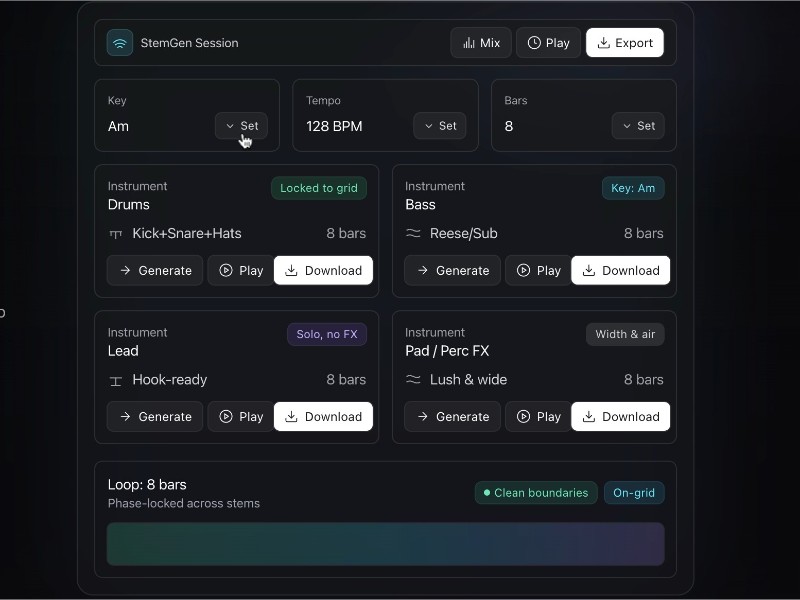 Preview for AI-Generated Music Stem Generator v1