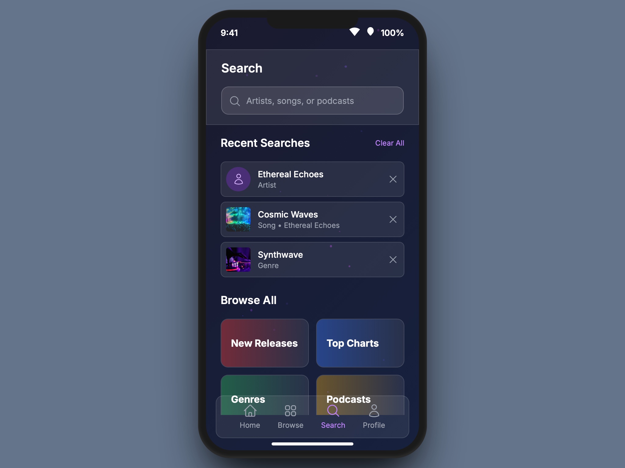 Preview for Mobile Search Interface with Recent History