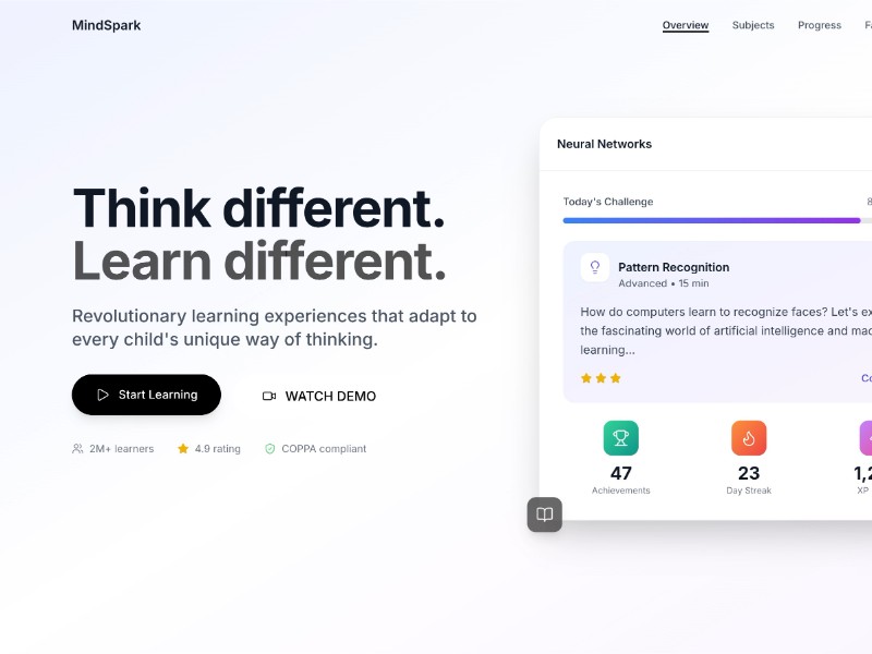 Preview for MindSpark Educational Landing Page Template