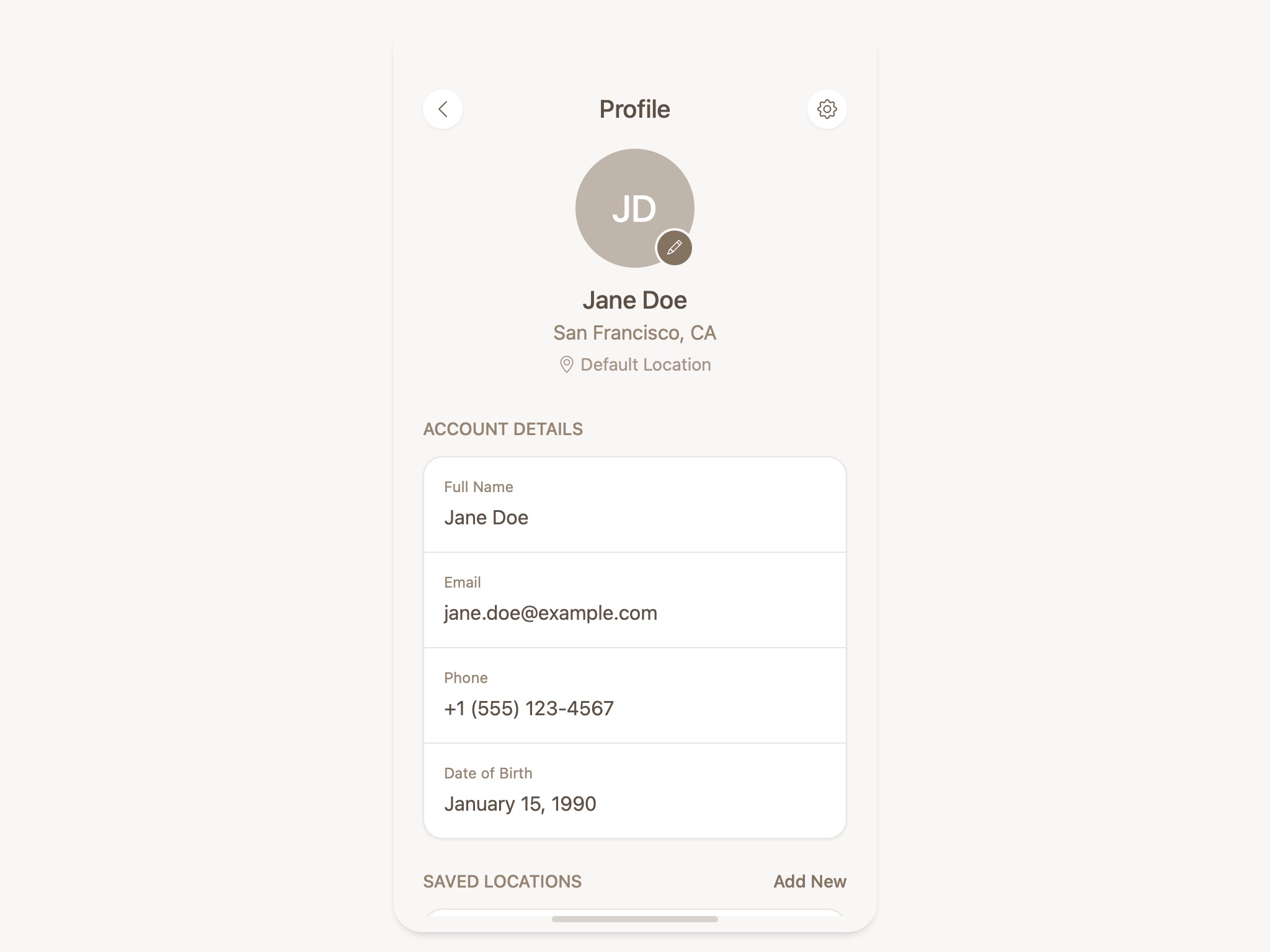 Preview for User Profile and Settings UI