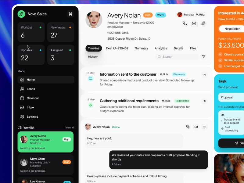 Preview for Sales Dashboard Layout