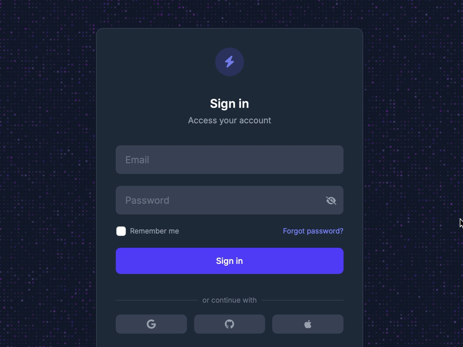 Preview for Login Form with Animated Background