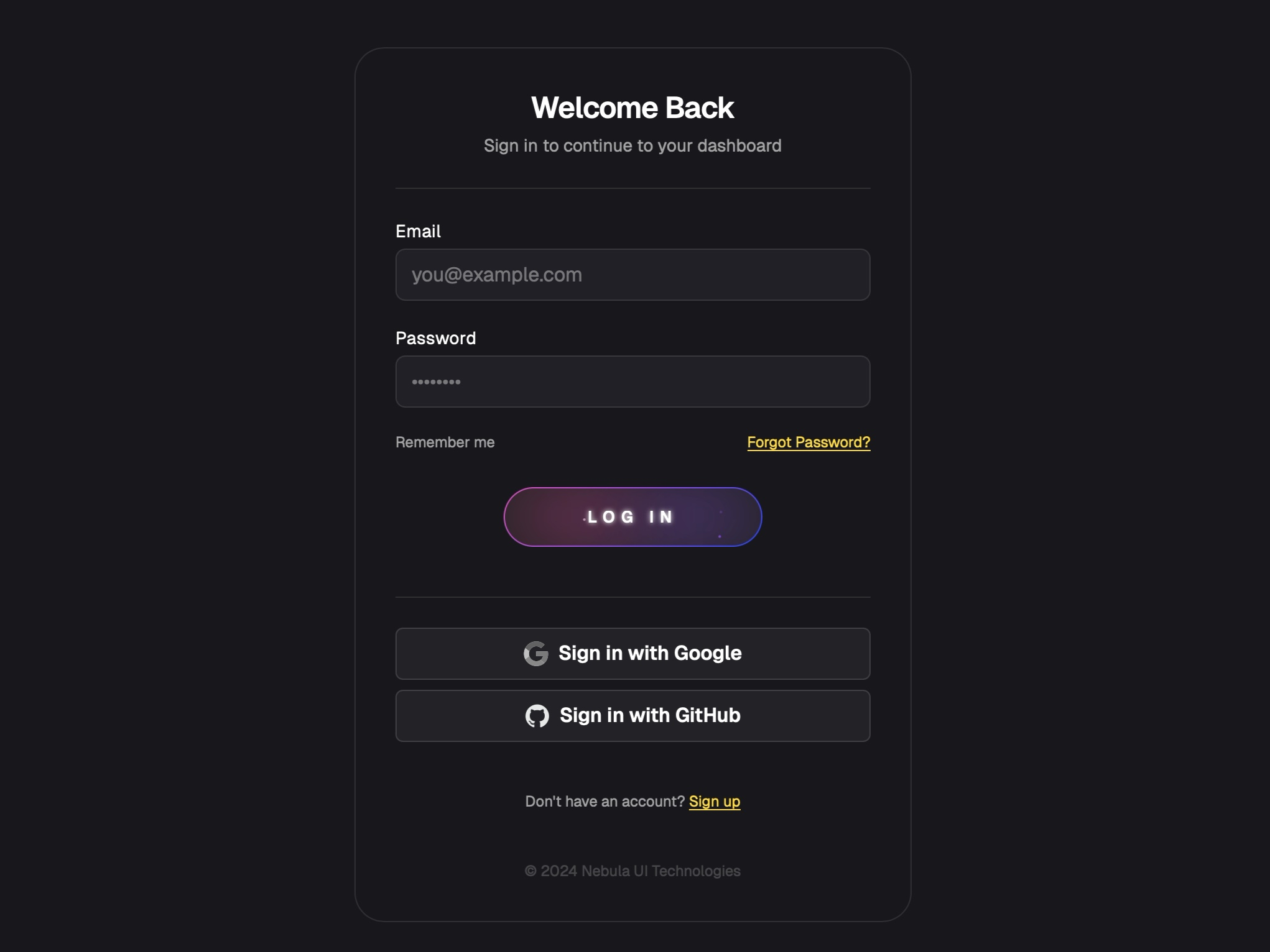 Preview for Login Interface with Animated Button