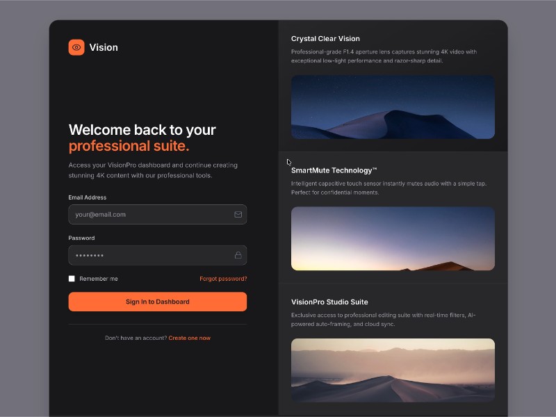 Preview for Secure Two-Column Login Form