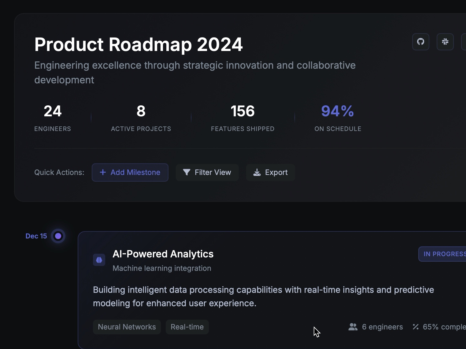 Preview for Interactive Project Timeline UI