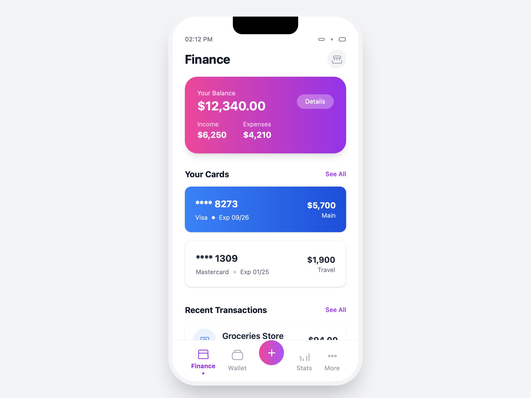 Preview for Personal Finance Overview UI