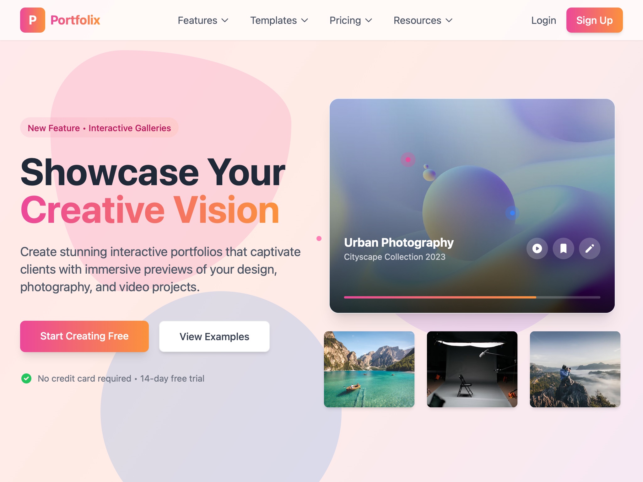 Preview for Creative Portfolio Showcase UI