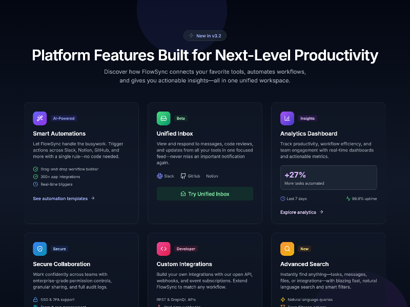 Preview for Platform Features for Productivity