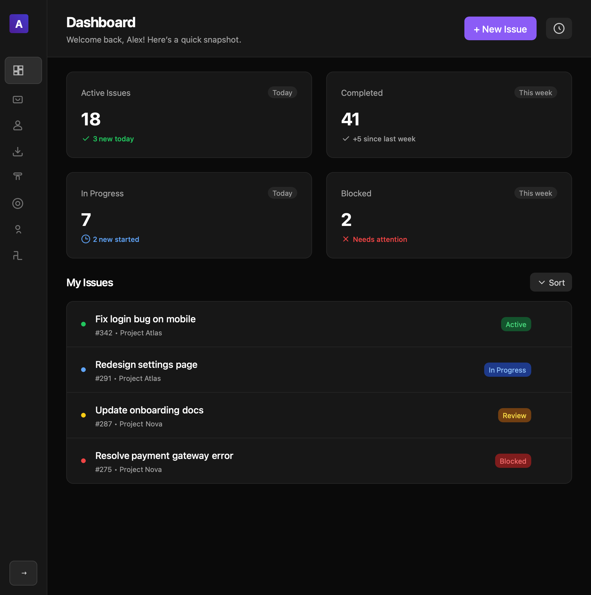 Preview for Dashboard UI with Sidebar Navigation