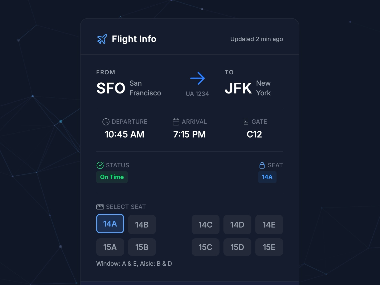 Preview for Flight Information Card UI