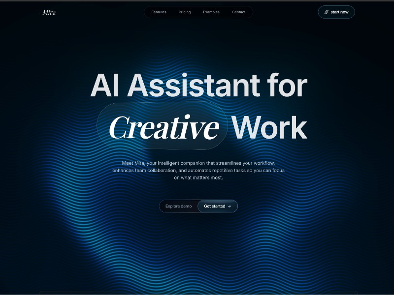 Preview for Mira AI Assistant Landing Page Template