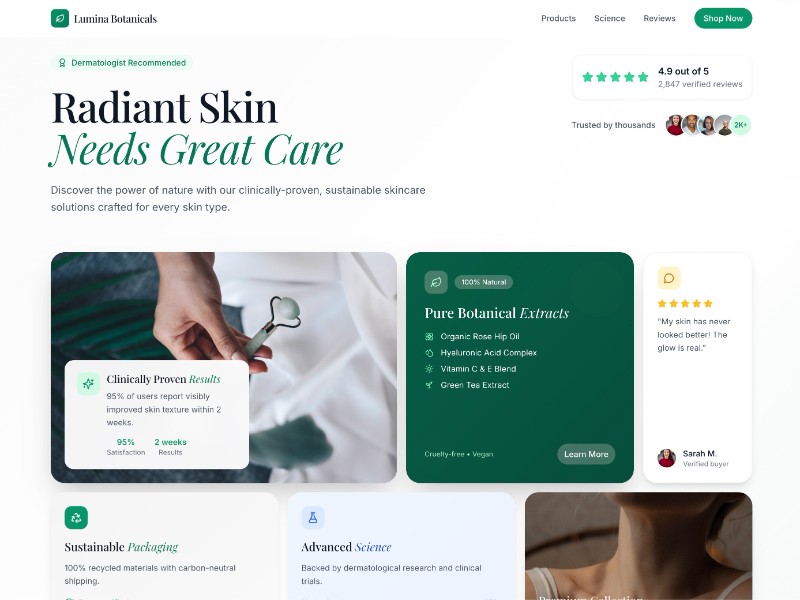 Preview for Skincare Product Landing Page