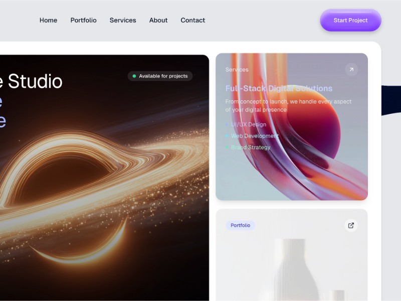 Preview for Creative Agency Portfolio UI