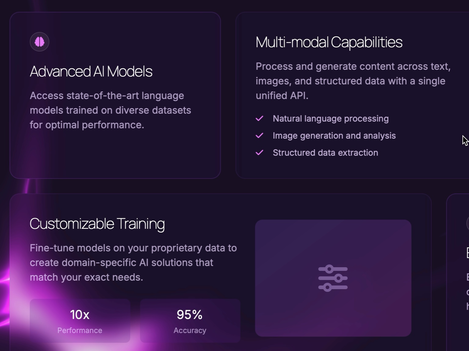 Preview for AI Solutions Features Grid