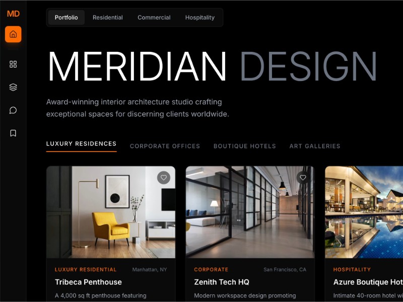 Preview for Interior Design Portfolio UI