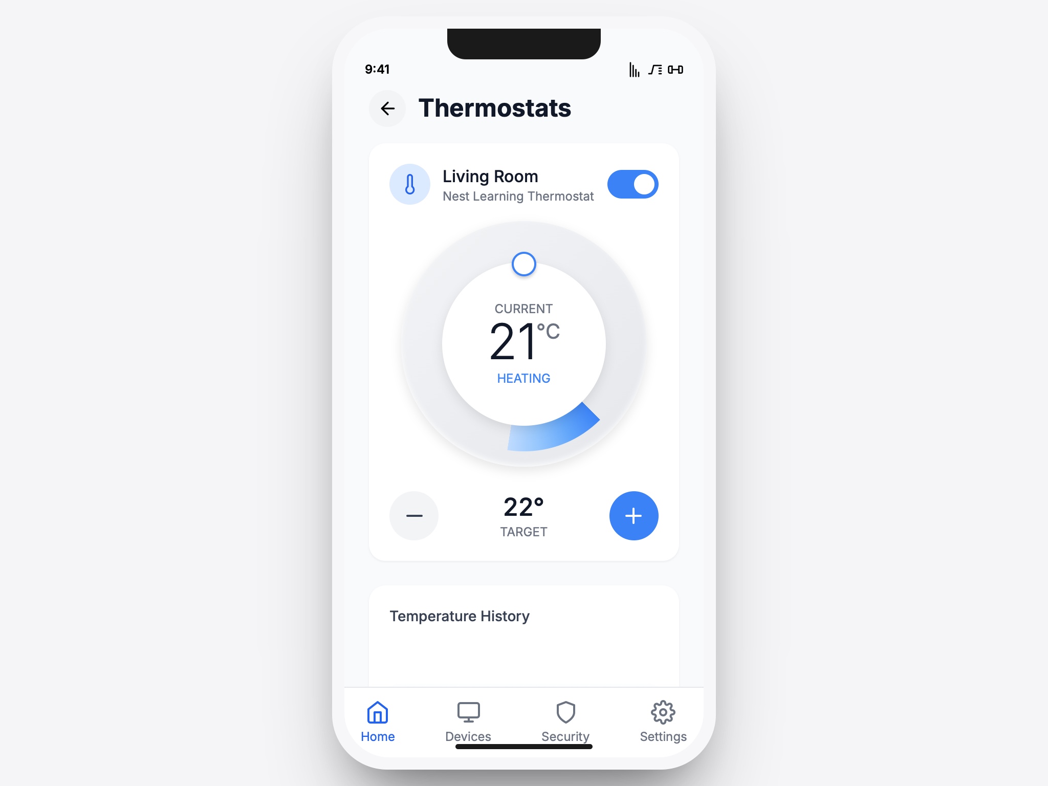 Preview for Thermostat Control Interface