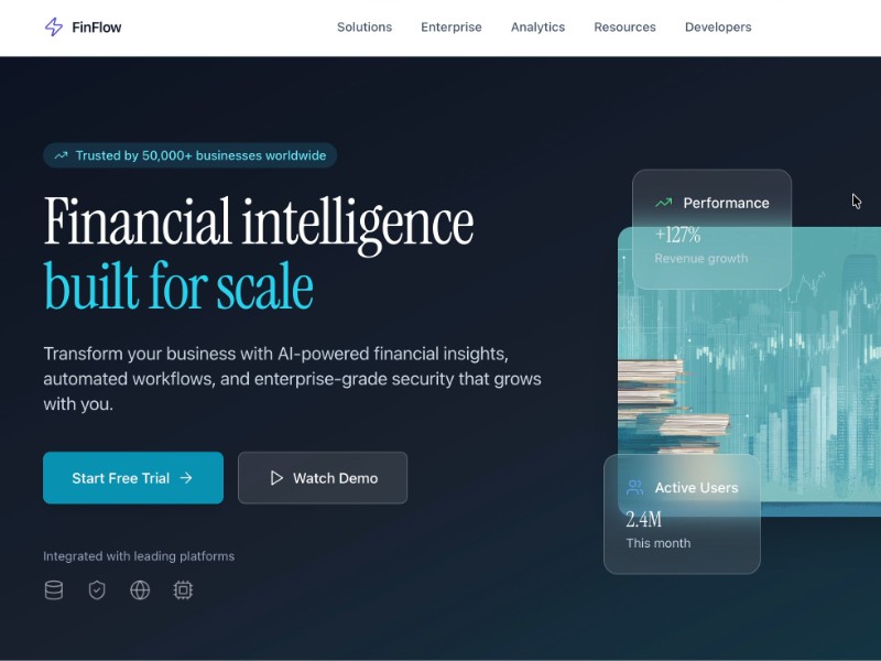 Preview for Financial Solutions Navigation Header