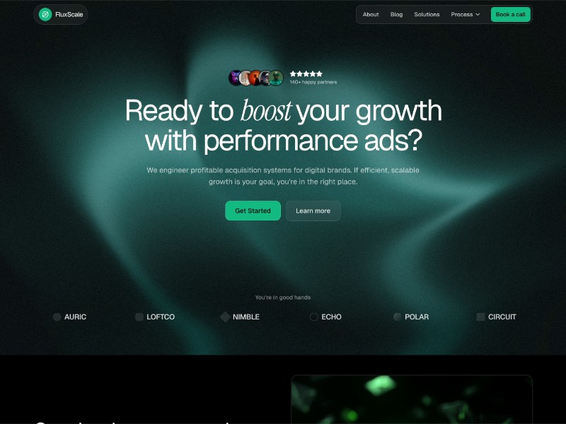 Preview for Performance Growth Studio Landing Page Template