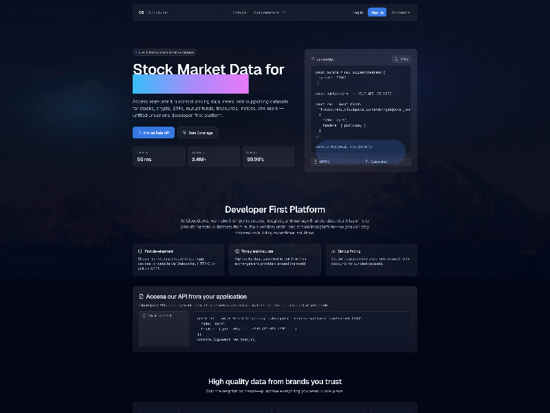 Preview for Market Data API Navigation UI v3