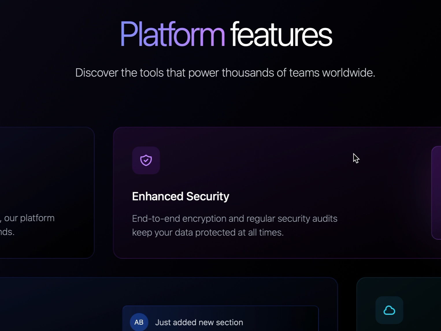Preview for Platform Features Showcase