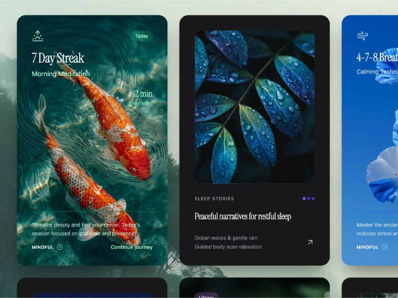 Preview for Meditation Cards Grid UI