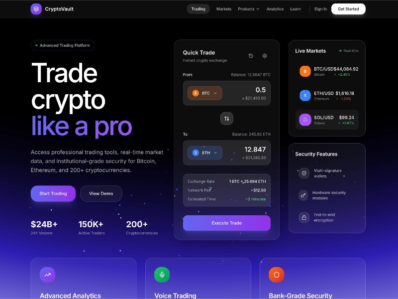 Preview for Digital Asset Trading Interface