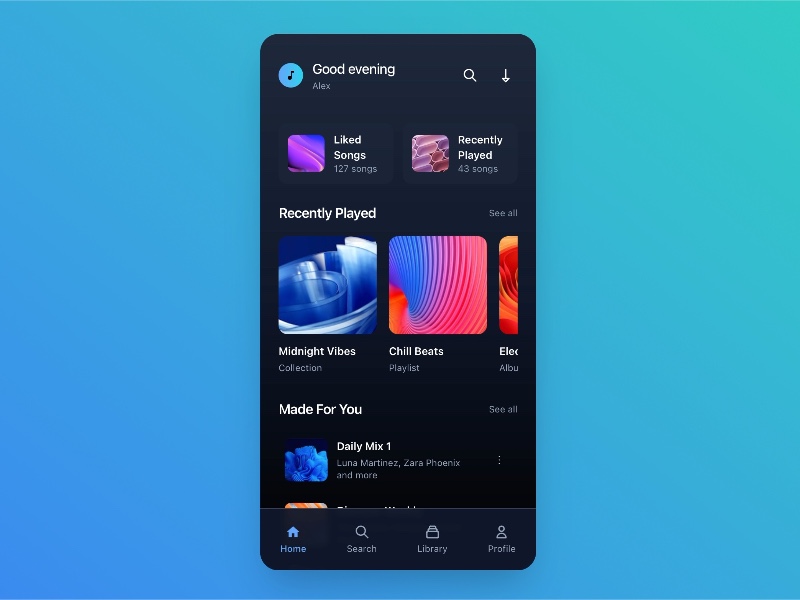 Preview for Music Player Dashboard UI