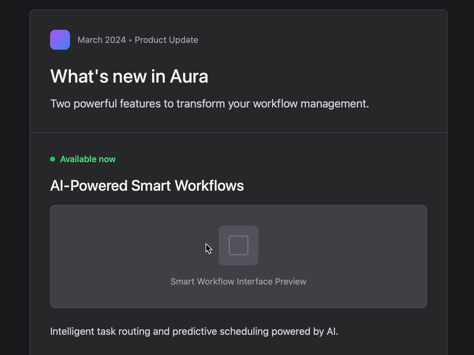 Preview for Newsletter Email Product Update