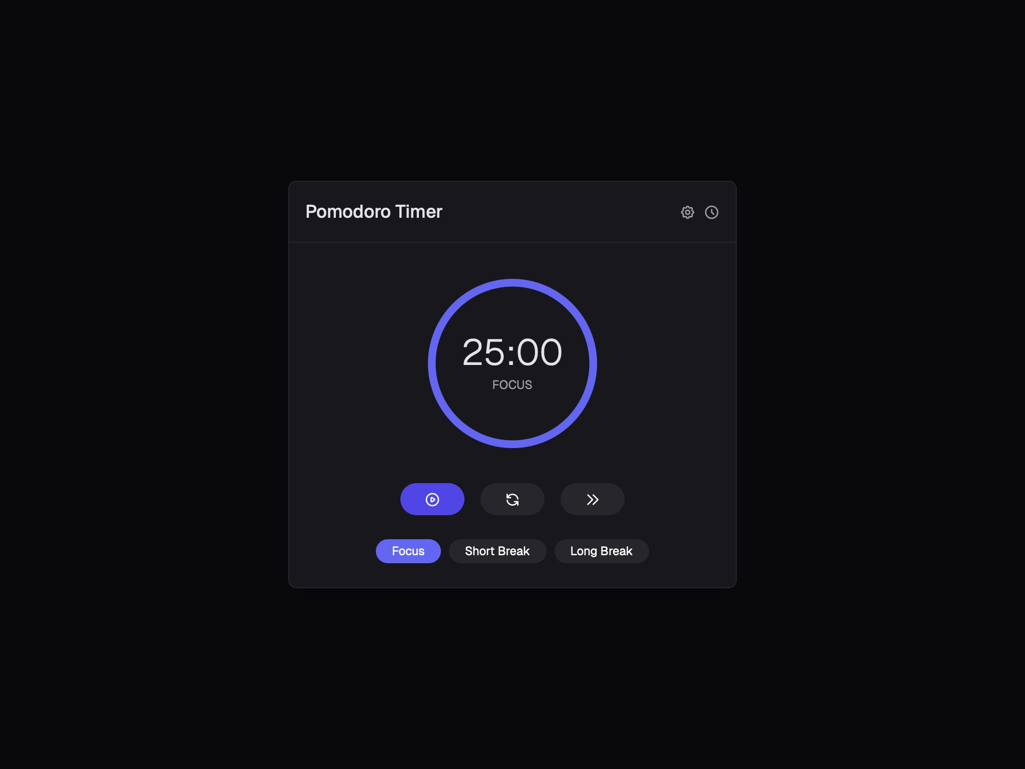 Preview for Pomodoro Timer Interface