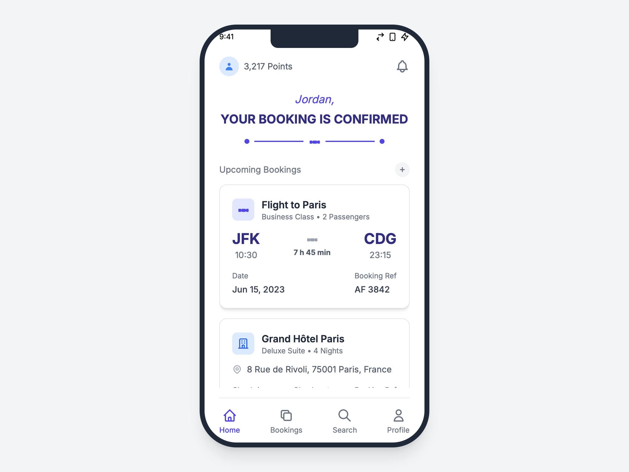 Preview for Mobile Booking Confirmation UI