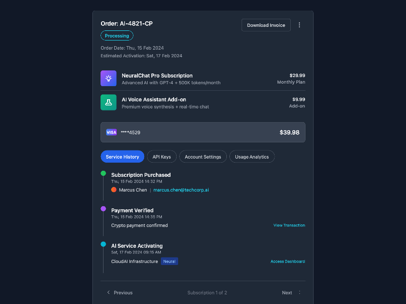 Preview for Order Tracking and Timeline UI