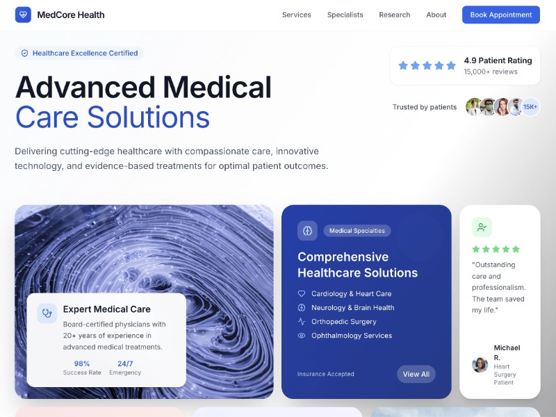 Preview for Medical Care Solutions Interface