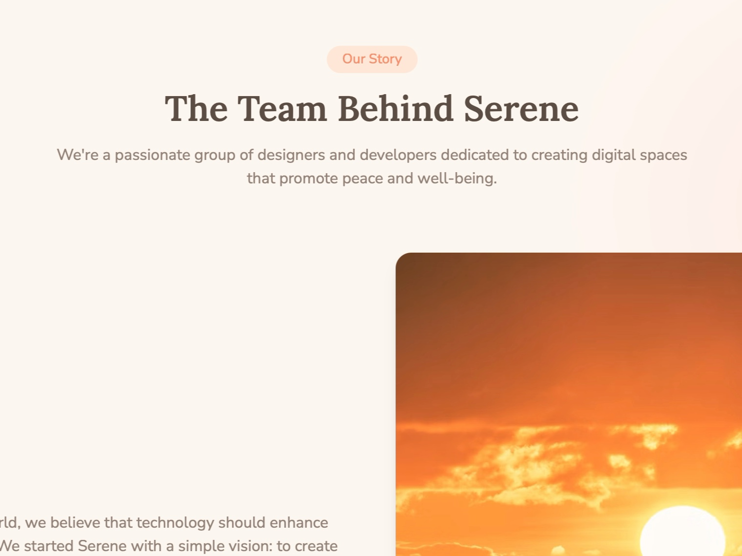 Preview for About Section with Team and Values