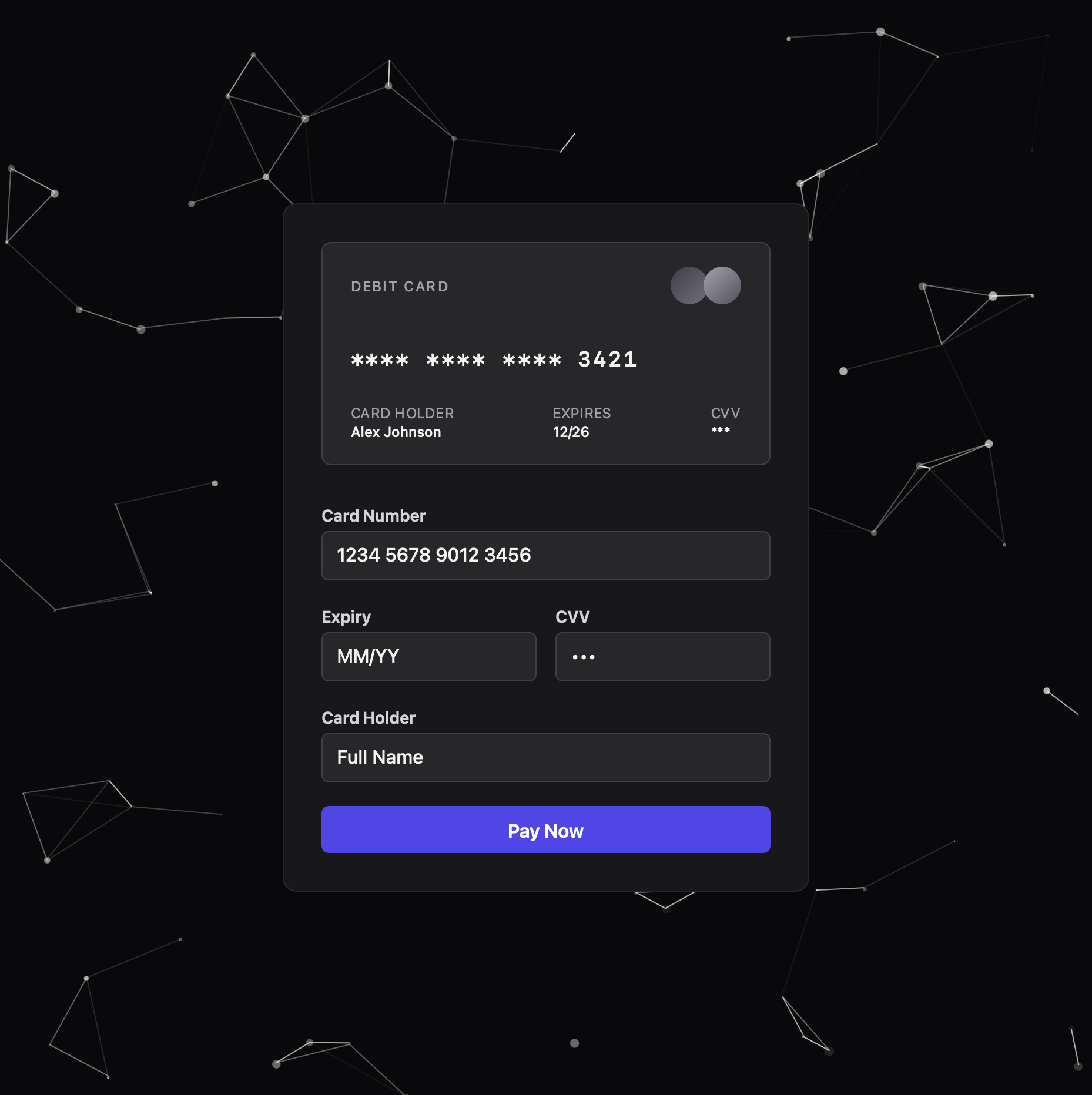 Preview for Payment Card UI with Snow Effect
