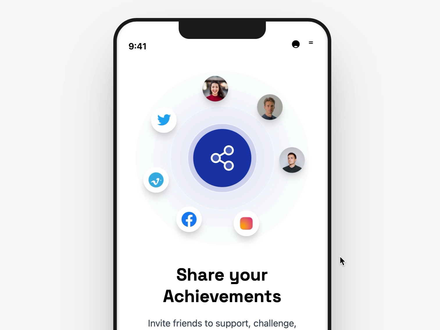 Preview for Mobile Device Orbiting Button UI