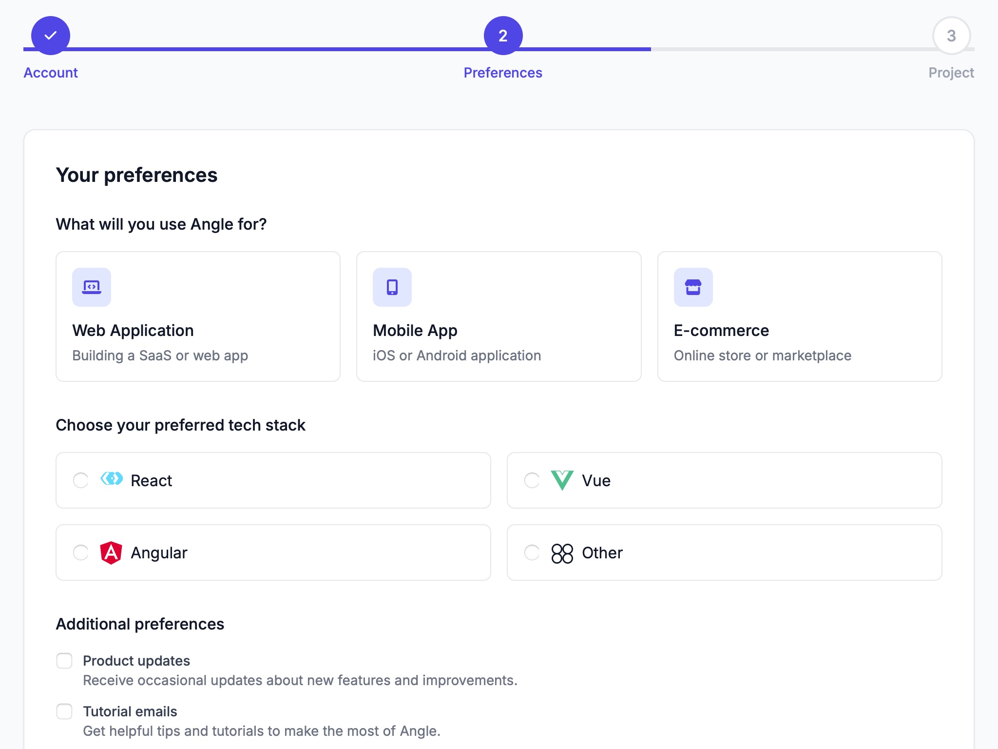 Preview for User Preferences Setup UI