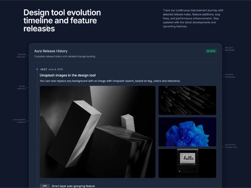 Preview for Release History Timeline and Features